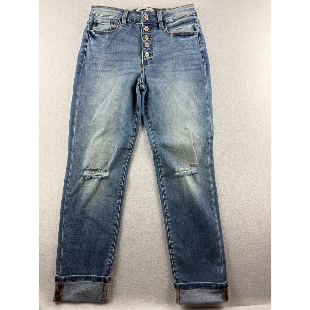 KanCan Womens High Rise Button Fly Distressed Skinny Jeans Size 9 28 KC8414M